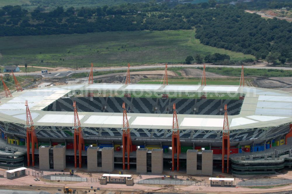 Aerial photograph Nelspruit - Blick auf das Mbombela-Stadion in Nelspruit in der Provinz Mpumalanga in Südafrika, erbaut zur Fußball-Weltmeisterschaft. View of the Mbombela-Stadium in Nelspruit in South Africa for the FIFA World Cup 2010.