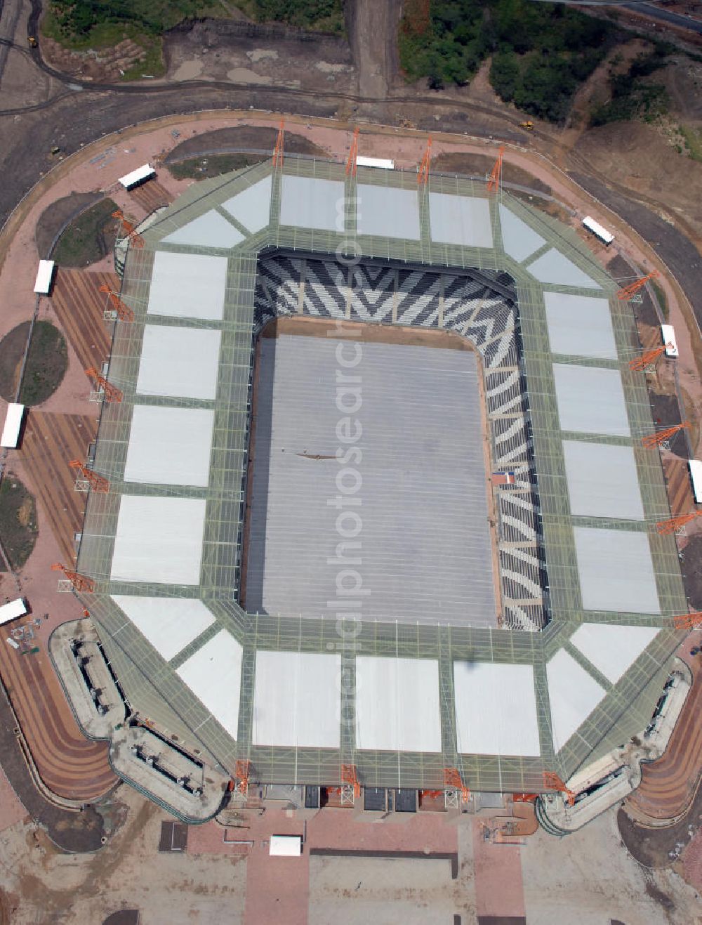 Aerial image Nelspruit - Blick auf das Mbombela-Stadion in Nelspruit in der Provinz Mpumalanga in Südafrika, erbaut zur Fußball-Weltmeisterschaft. View of the Mbombela-Stadium in Nelspruit in South Africa for the FIFA World Cup 2010.