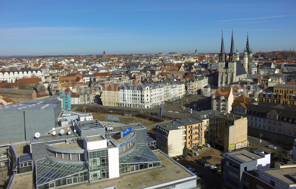 Aerial photograph Halle ( Saale ) - MDR State Broadcasting House Concert Hall Haendelhalle and peak in Halle (Saale) in Saxony-Anhalt