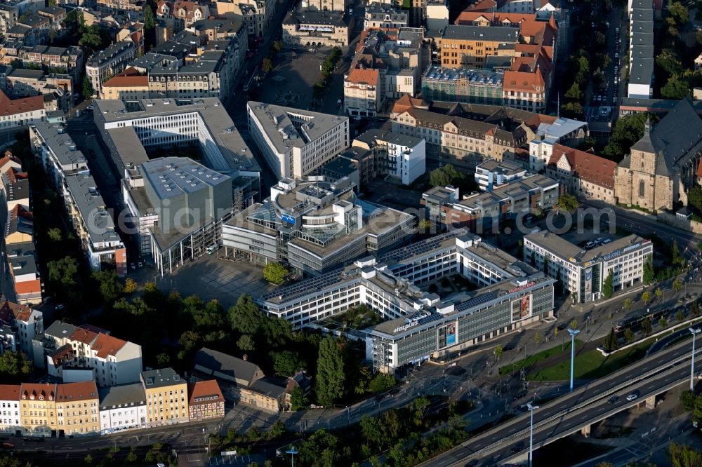 Halle (Saale) from above - MDR State Broadcasting House Concert Hall Haendelhalle and peak in Halle (Saale) in Saxony-Anhalt