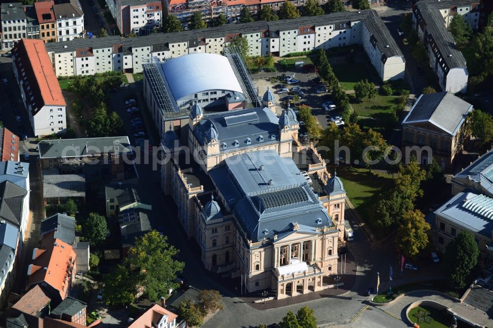 Aerial image Schwerin - The Mecklenburg State Theatre Schwerin in Mecklenburg-Western Pomerania