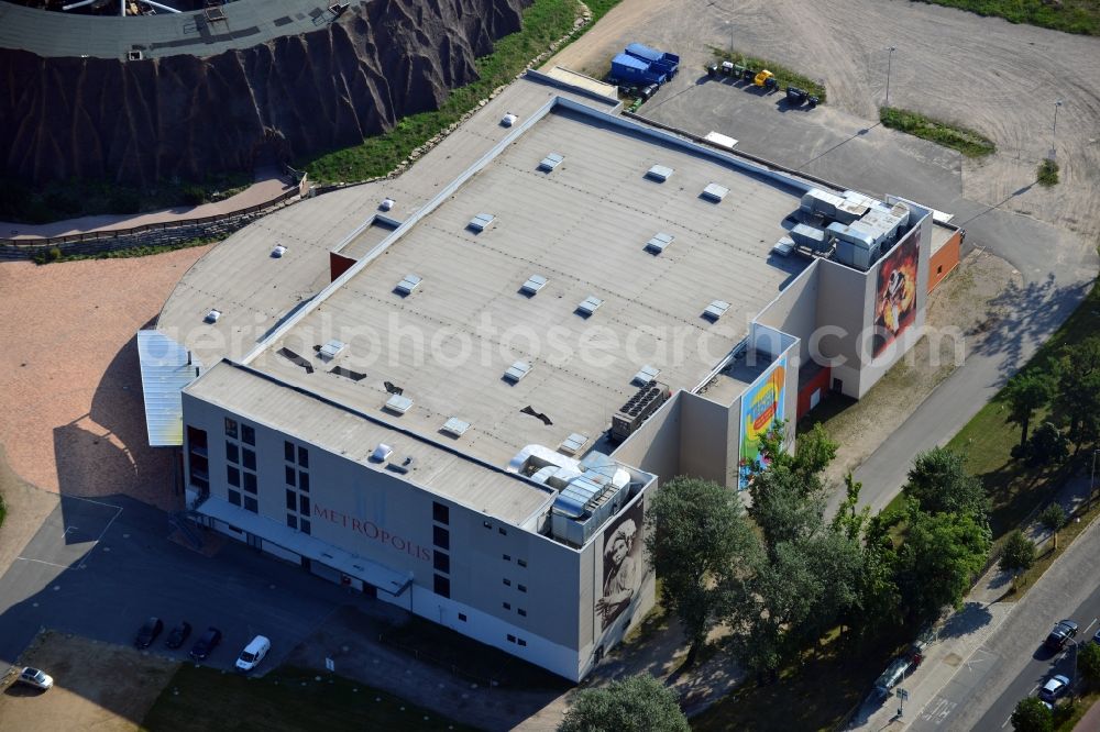 Aerial image Potsdam - View at the Metropolis Hall of Babelsberg Film Park on the grounds of the Media City Babelsberg in Potsdam in Brandenburg