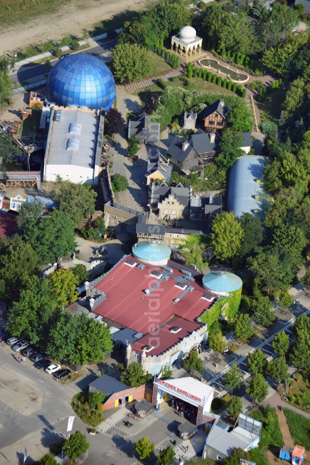 Potsdam from above - View at the Film Park Babelsberg on the grounds of the Media City Babelsberg in Potsdam in Brandenburg