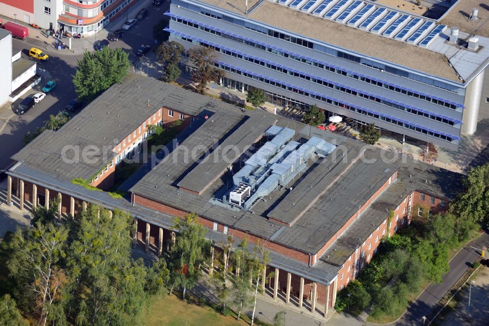 Aerial image Potsdam - View at a studio building of the Studio Babelsberg at the site of the Medienstadt Babelsberg in Potsdam in the federal state of Brandenburg