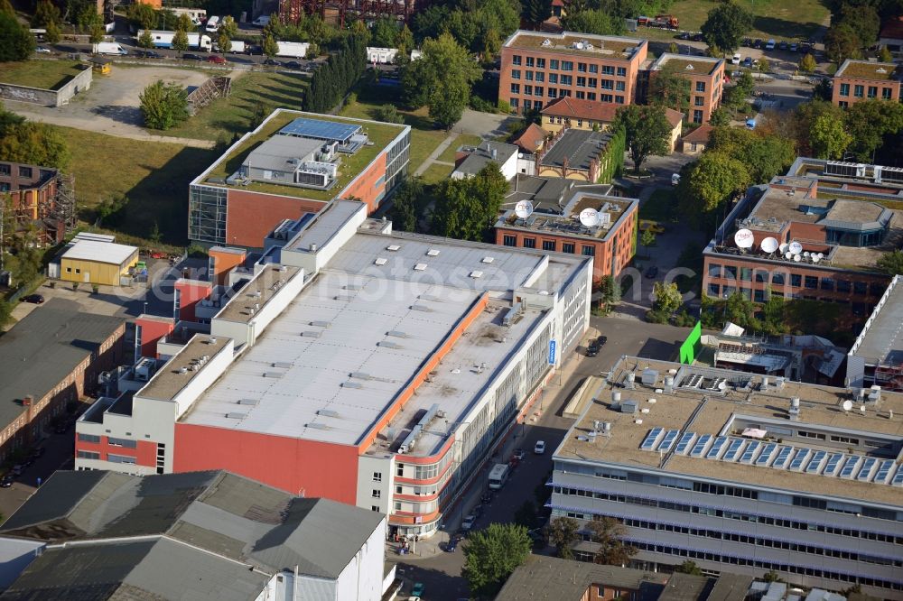 Potsdam from above - View at the Film Park and the Studio Babelsberg on the grounds of the Media City Babelsberg in Potsdam in Brandenburg