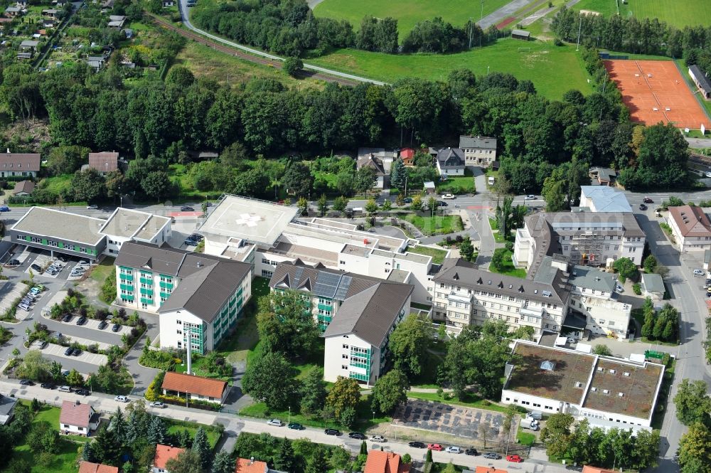 Sonneberg from above - Medinos clinic resp. hospital in Sonneberg in Thuringia