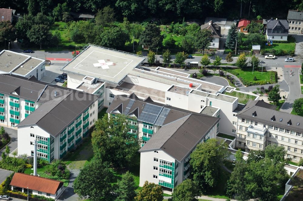 Sonneberg from the bird's eye view: Medinos clinic resp. hospital in Sonneberg in Thuringia