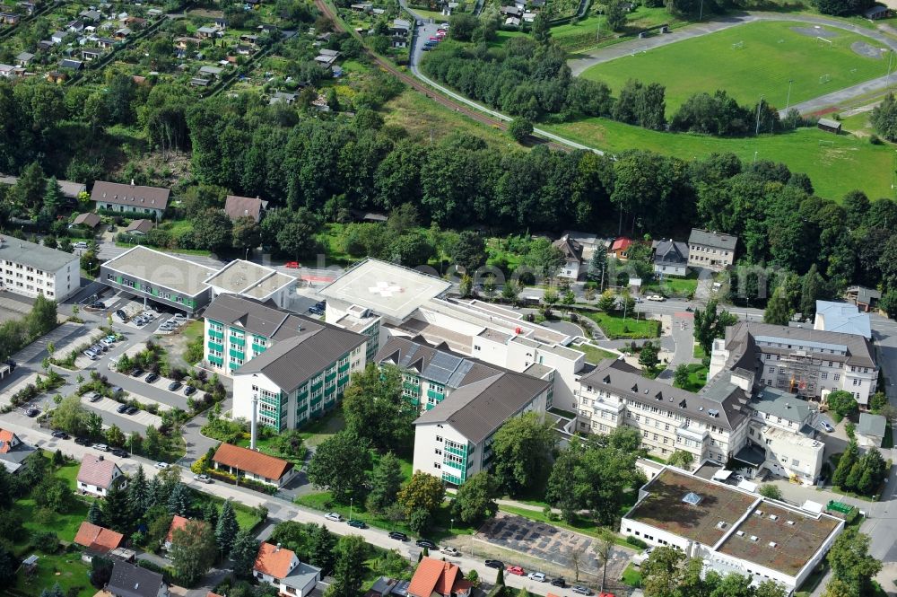 Aerial image Sonneberg - Medinos clinic resp. hospital in Sonneberg in Thuringia