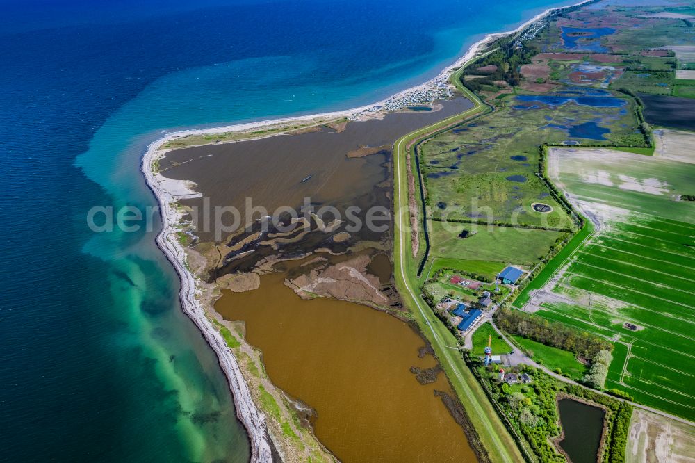 Aerial photograph Fehmarn - Sea basin Northern Huk Nature Reserve Westermarkelsdorf in Fehmarn in the state Schleswig-Holstein, Germany