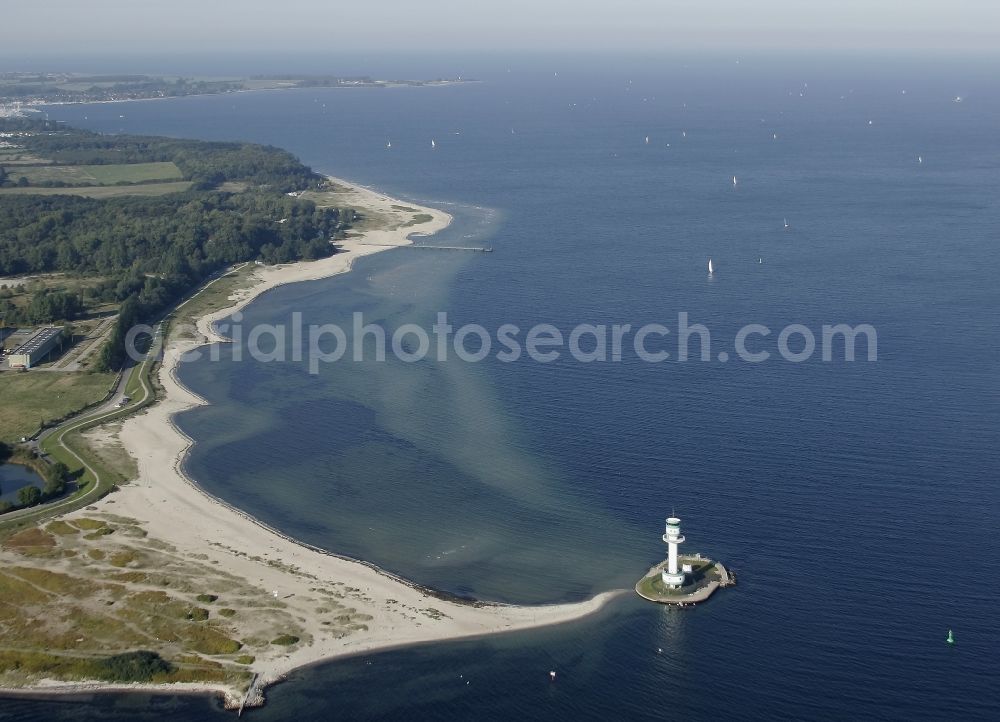 Kiel from the bird's eye view: Strait at the lighthouse Friedrichsort in Kiel in Schleswig-Holstein