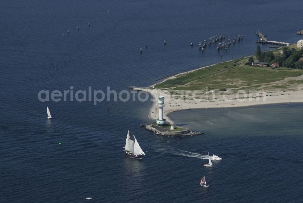 Aerial photograph Kiel - Strait at the lighthouse Friedrichsort in Kiel in Schleswig-Holstein