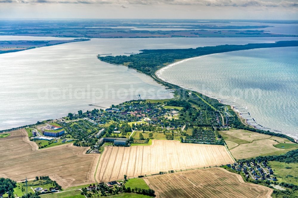 Dranske from above - Townscape on the seacoast of in Dranske in the state Mecklenburg - Western Pomerania, Germany