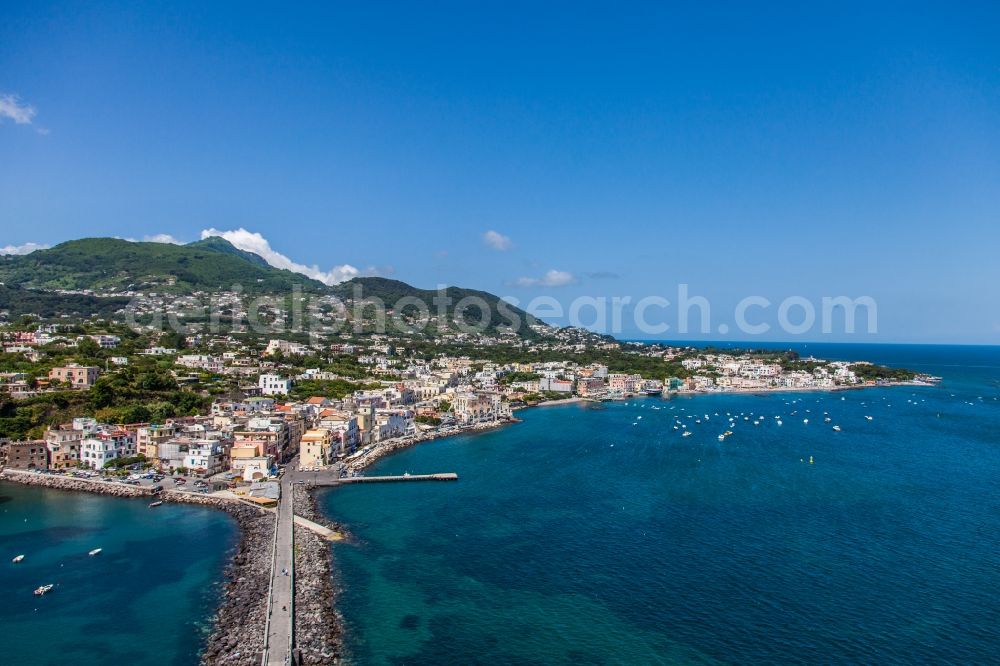 Aerial photograph Ischia - Townscape on the seacoast of Ischia in Ischia in Campania, Italy