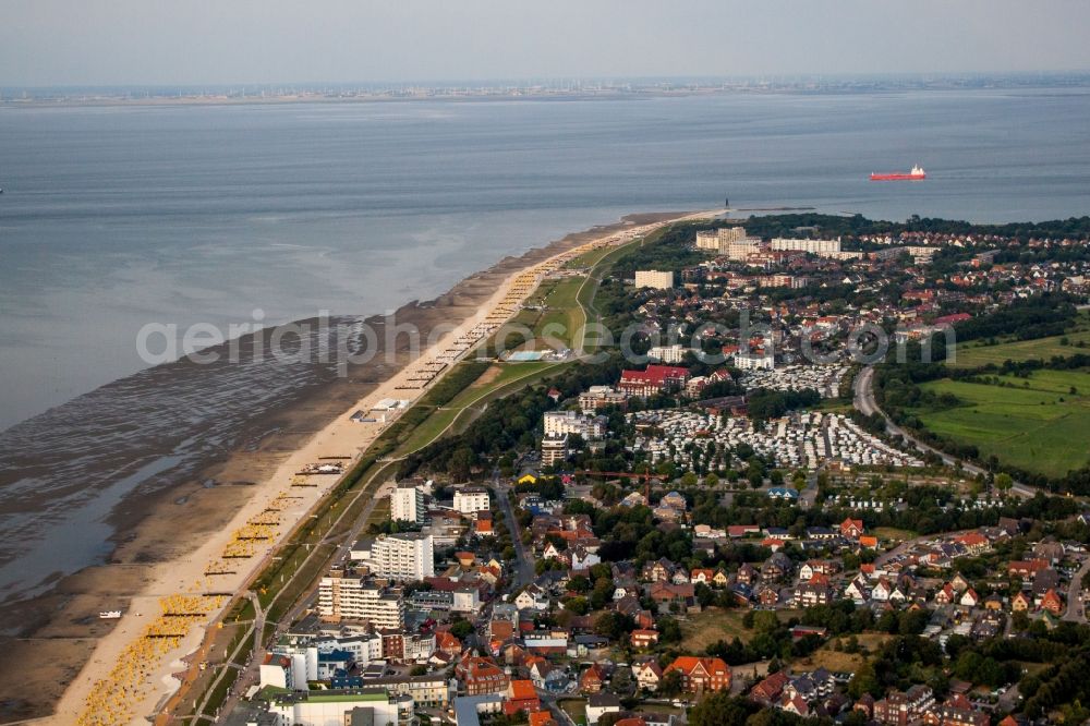 Aerial photograph Cuxhaven - Townscape of Duhnen on the seacoast of of North sea in Cuxhaven in the state Lower Saxony