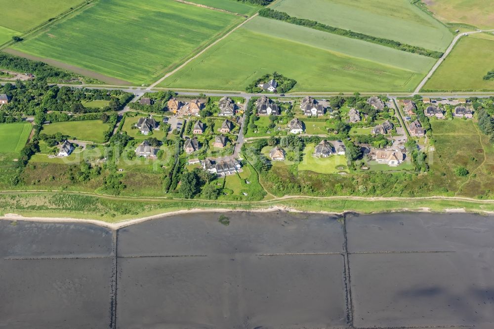 Sylt-Ost from the bird's eye view: Townscape on the seacoast of North Sea in Keitum-Klentertal in the state Schleswig-Holstein