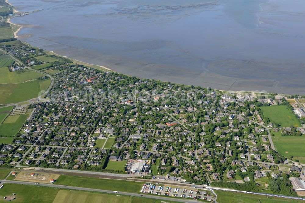 Keitum from above - Townscape on the seacoast of North Sea in Keitum in the state Schleswig-Holstein