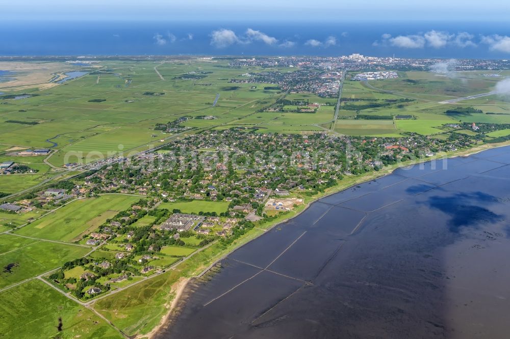 Sylt-Ost from above - Townscape on the seacoast of North Sea in Keitum in the state Schleswig-Holstein