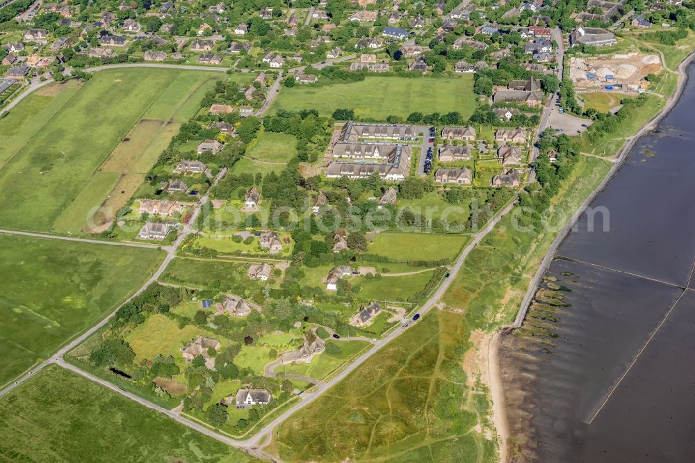 Aerial image Sylt-Ost - Townscape on the seacoast of North Sea in Keitum in the state Schleswig-Holstein