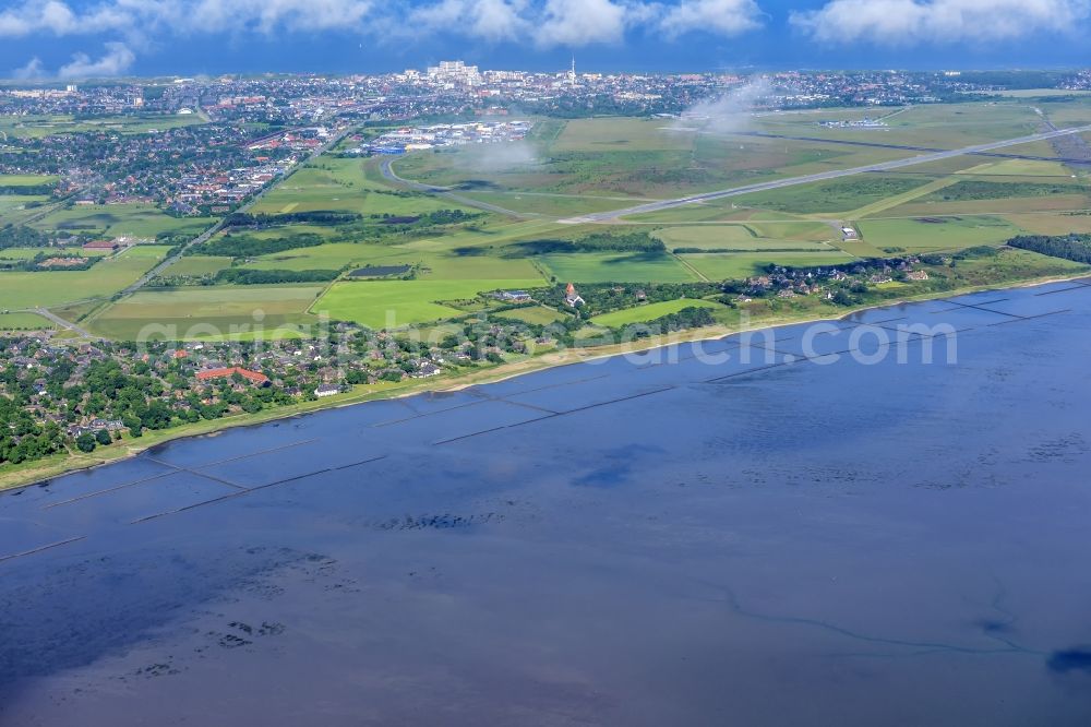 Sylt-Ost from the bird's eye view: Townscape on the seacoast of North Sea in Keitum in the state Schleswig-Holstein