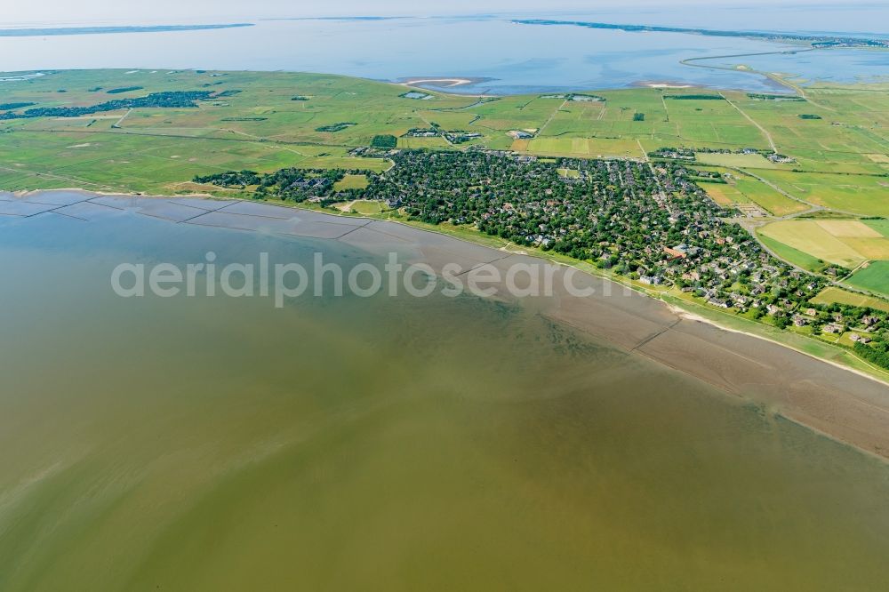 Sylt-Ost from the bird's eye view: Townscape on the seacoast of North Sea in Keitum in the state Schleswig-Holstein