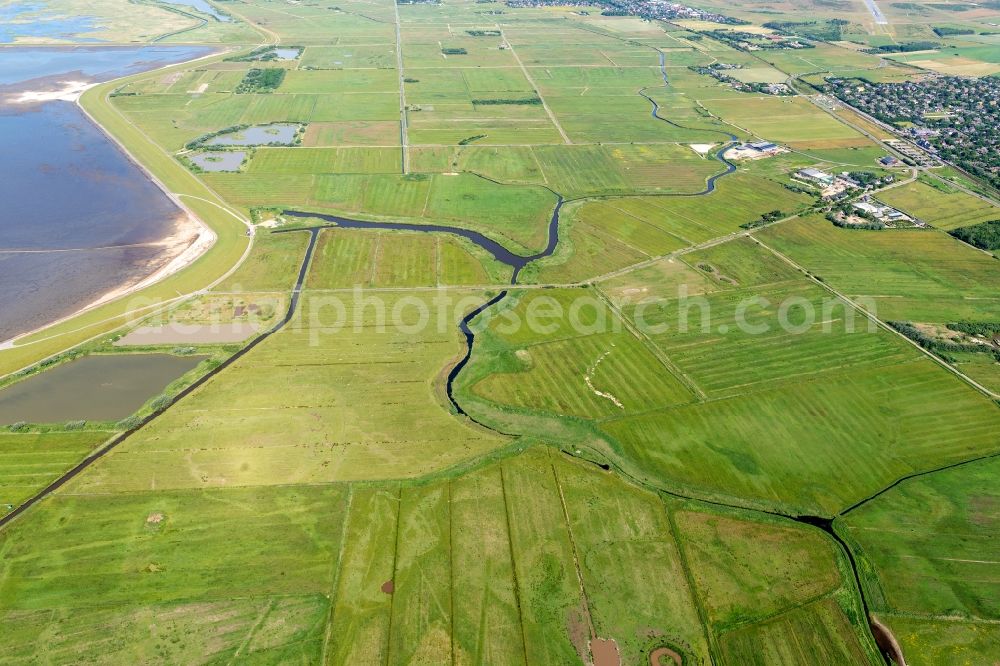 Aerial image Sylt-Ost - Townscape on the seacoast of North Sea in Keitum in the state Schleswig-Holstein