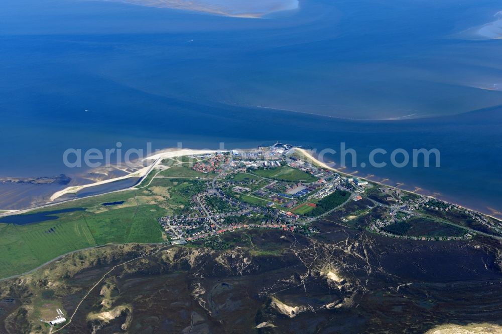 List from above - Townscape on the seacoast of North Sea in List in the state Schleswig-Holstein