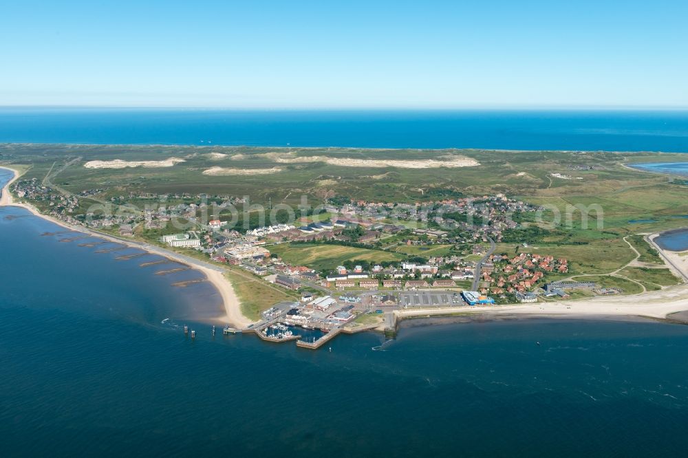 List from above - Townscape on the seacoast of of North Sea in List on Sylt in the state Schleswig-Holstein