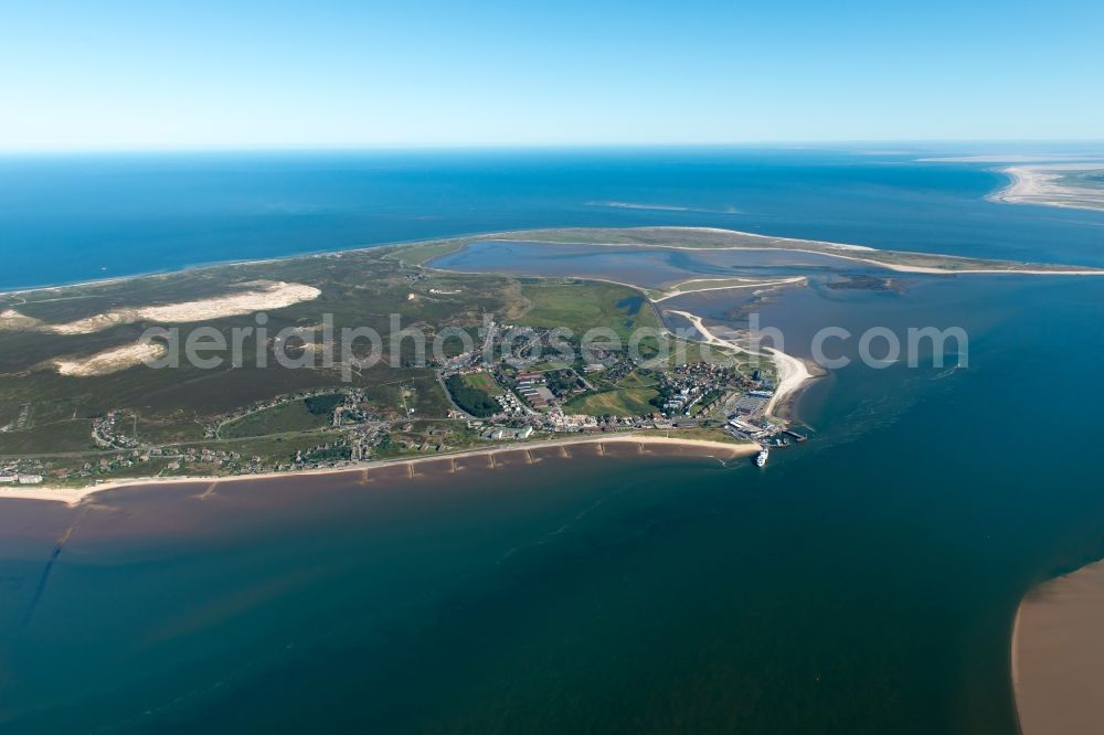 List from above - Townscape on the seacoast of of North Sea in List on Sylt in the state Schleswig-Holstein