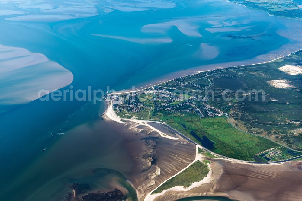 Aerial image List - Townscape on the seacoast of of North Sea in List on Sylt in the state Schleswig-Holstein