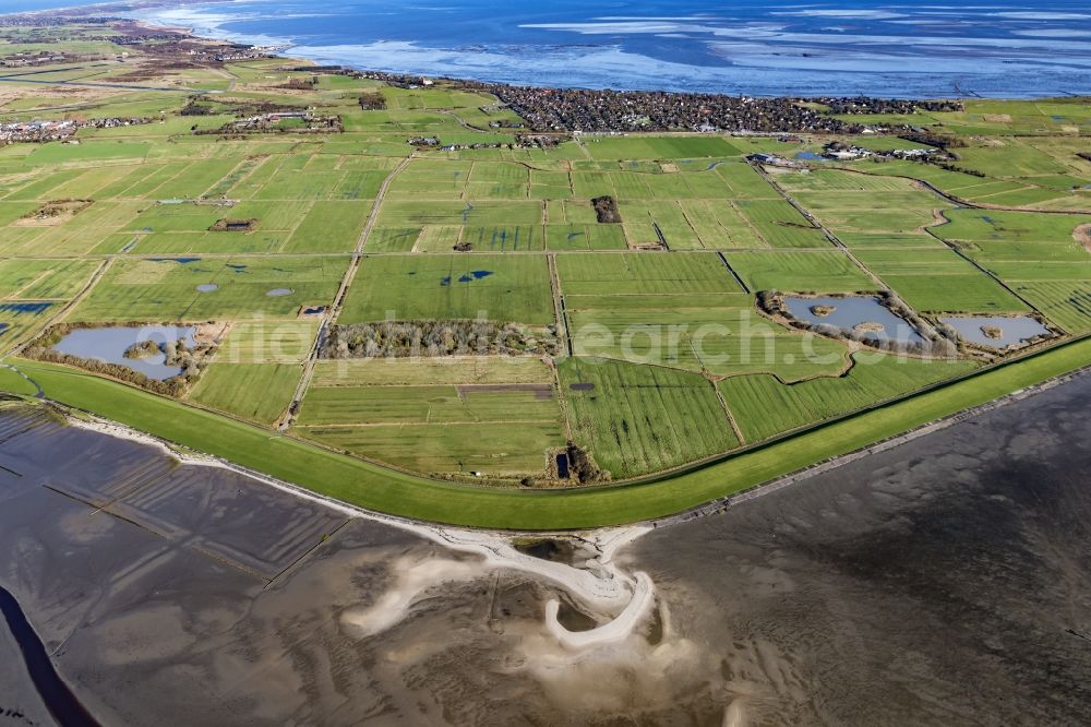 Sylt from the bird's eye view: Townscape on the seacoast of North Sea in Rantum (Sylt) in the state Schleswig-Holstein