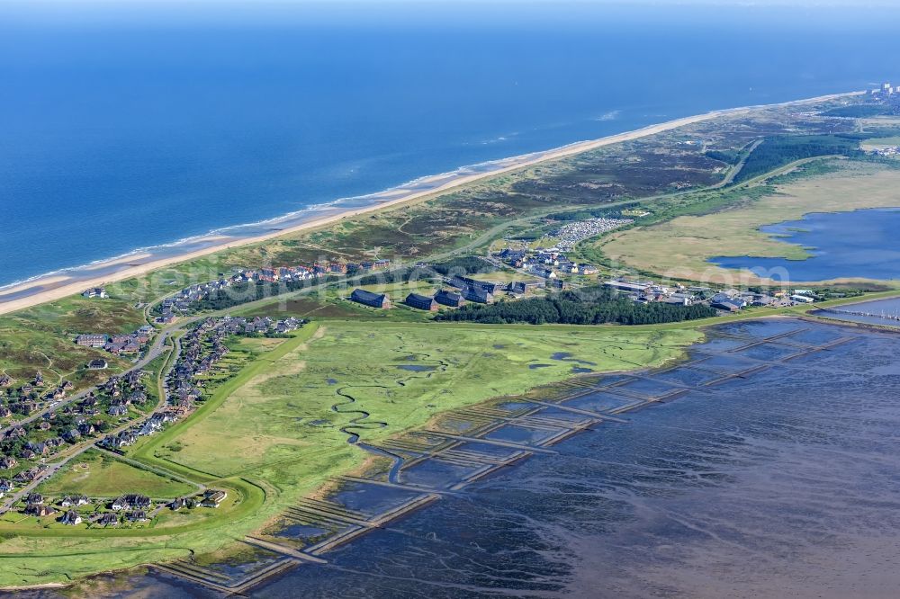 Aerial image Sylt - Townscape on the seacoast of North Sea in Rantum (Sylt) in the state Schleswig-Holstein