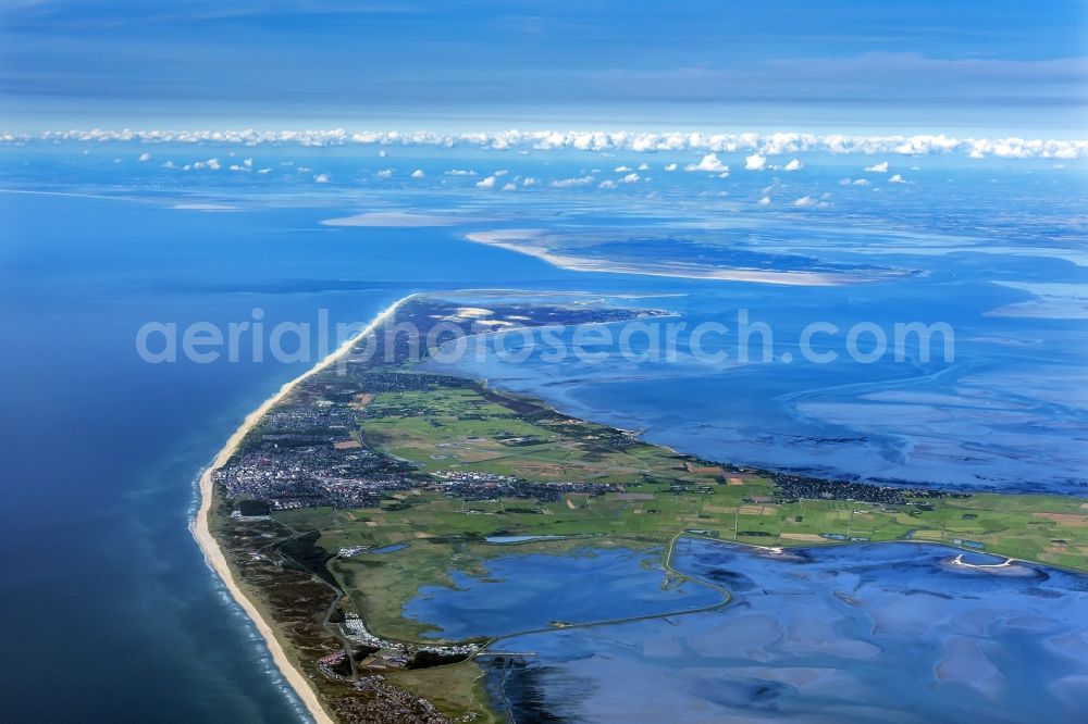 Sylt from above - Townscape on the seacoast of North Sea in Rantum (Sylt) in the state Schleswig-Holstein