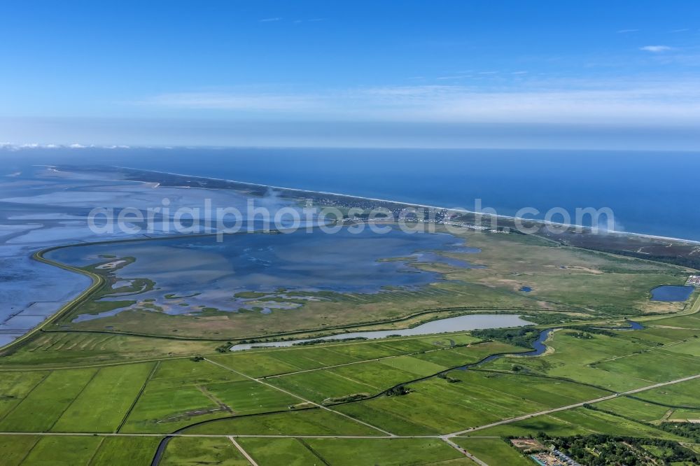 Aerial image Sylt - Townscape on the seacoast of North Sea in Rantum (Sylt) in the state Schleswig-Holstein