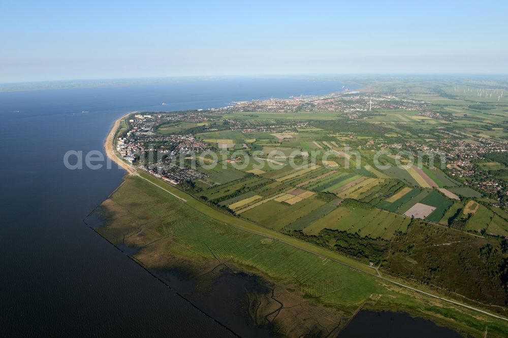 Aerial image Sahlenburg - Townscape on the seacoast of North Sea in Sahlenburg in the state Lower Saxony