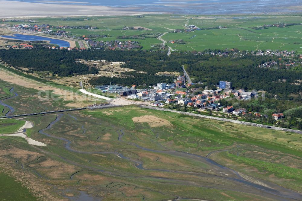 Aerial photograph Sankt Peter-Ording - Townscape on the seacoast of North Sea in Sankt Peter-Ording in the state Schleswig-Holstein