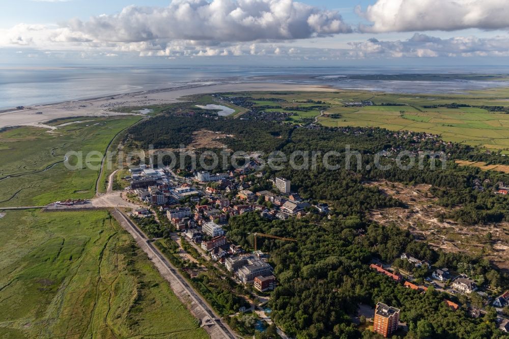 Aerial image Sankt Peter-Ording - Townscape on the seacoast at the North Sea in Sankt Peter-Ording in the state Schleswig-Holstein, Germany