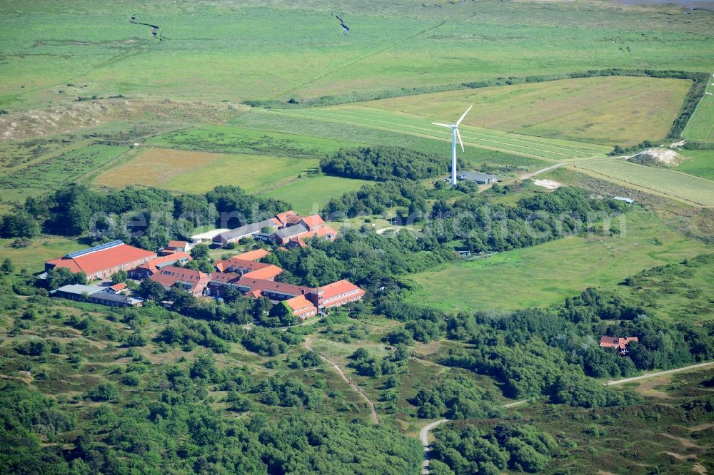 Spiekeroog from above - Townscape on the seacoast of North Sea in Spiekeroog in the state Lower Saxony