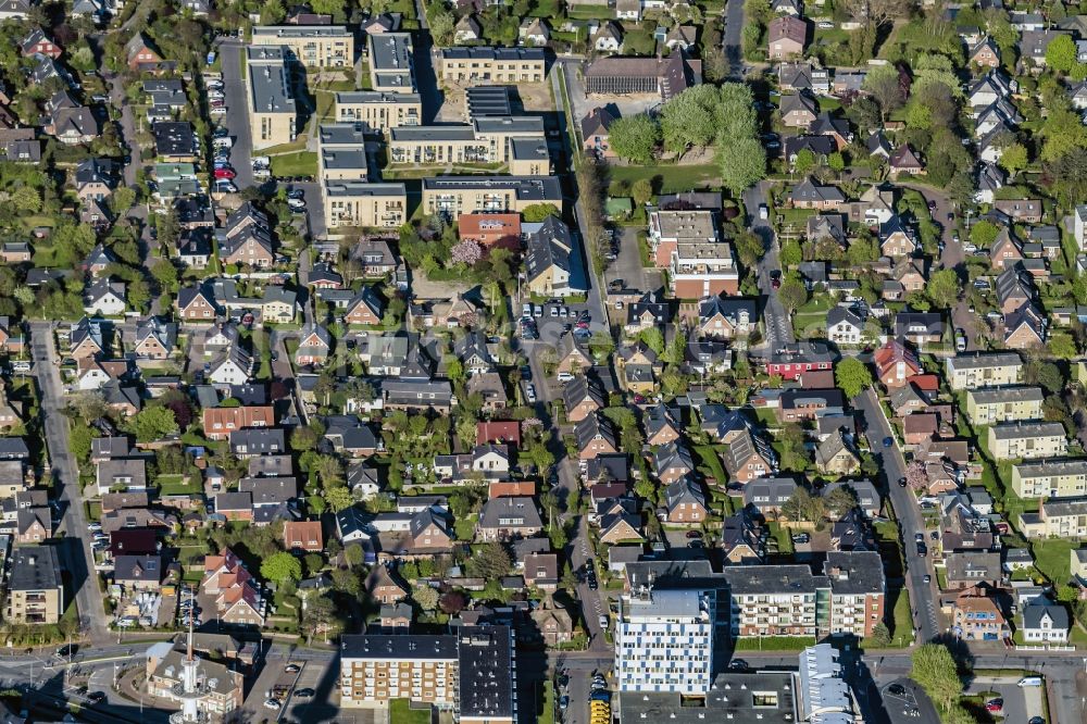 Aerial image Sylt - Townscape on the seacoast of North Sea island sylt in Westerland in the state Schleswig-Holstein, Germany