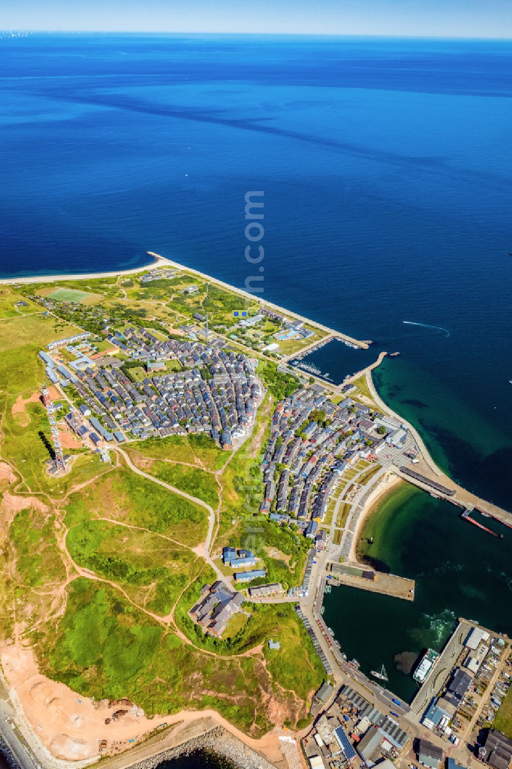 Aerial image Helgoland - Townscape on the seacoast Oberland in Helgoland in the state Schleswig-Holstein, Germany