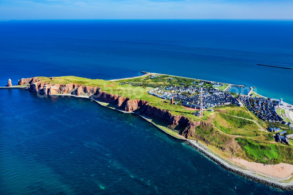 Aerial image Helgoland - Townscape on the seacoast Oberland in Helgoland in the state Schleswig-Holstein, Germany