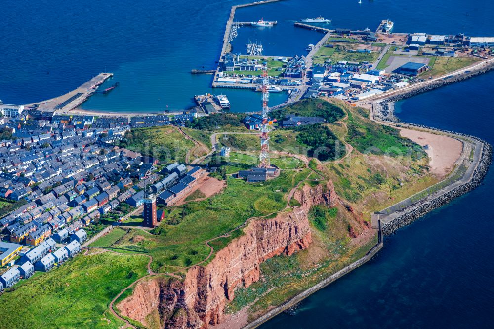 Aerial photograph Helgoland - Townscape on the seacoast Oberland in Helgoland in the state Schleswig-Holstein, Germany