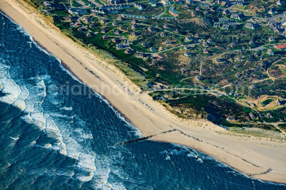 Hörnum (Sylt) from the bird's eye view: Townscape on the seacoast in Hoernum (Sylt) on Island Sylt in the state Schleswig-Holstein, Germany