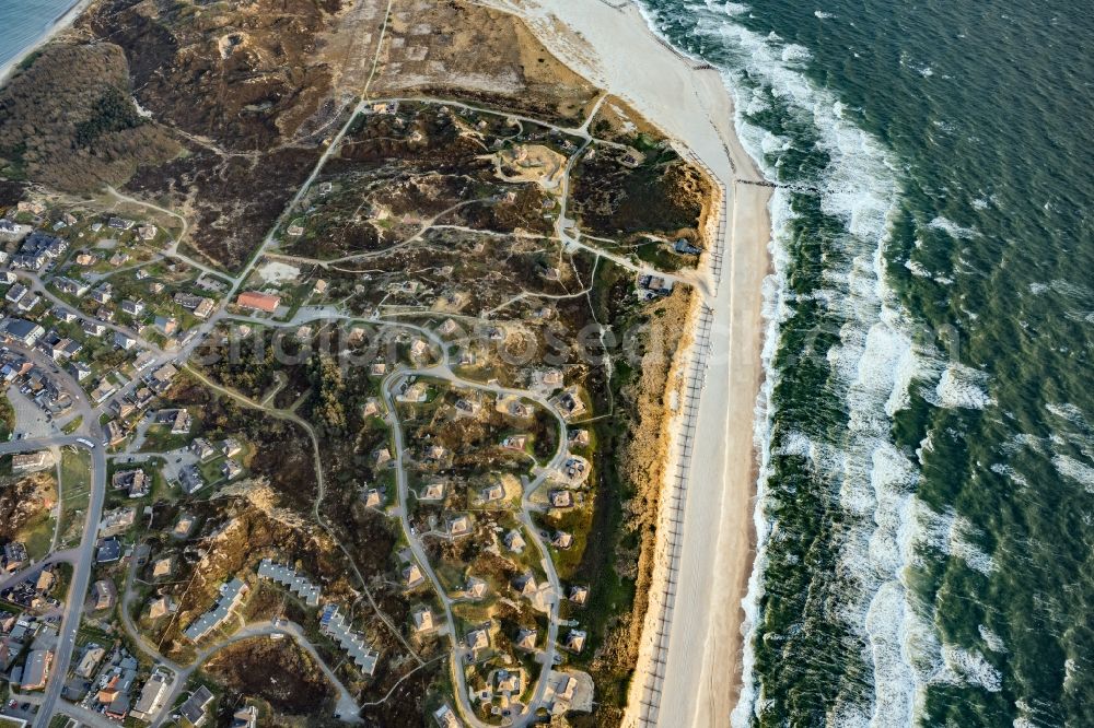 Aerial image Hörnum (Sylt) - Townscape on the seacoast in Hoernum (Sylt) on Island Sylt in the state Schleswig-Holstein, Germany