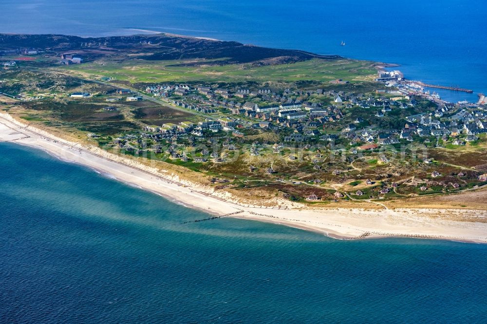 Aerial photograph Hörnum (Sylt) - Townscape on the seacoast in Hoernum (Sylt) on Island Sylt in the state Schleswig-Holstein, Germany