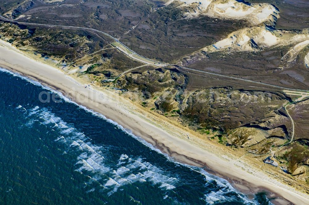 List from above - Townscape on the seacoast in List on Island Sylt in the state Schleswig-Holstein, Germany