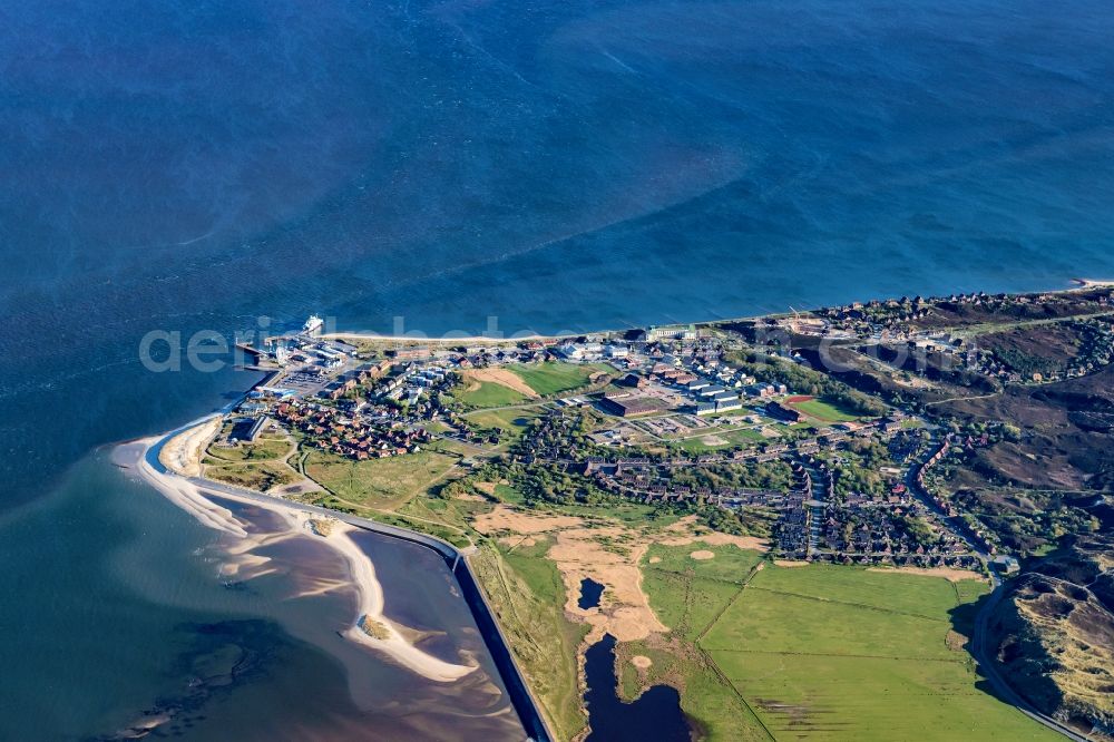 List from the bird's eye view: Townscape on the seacoast in List on Island Sylt in the state Schleswig-Holstein, Germany