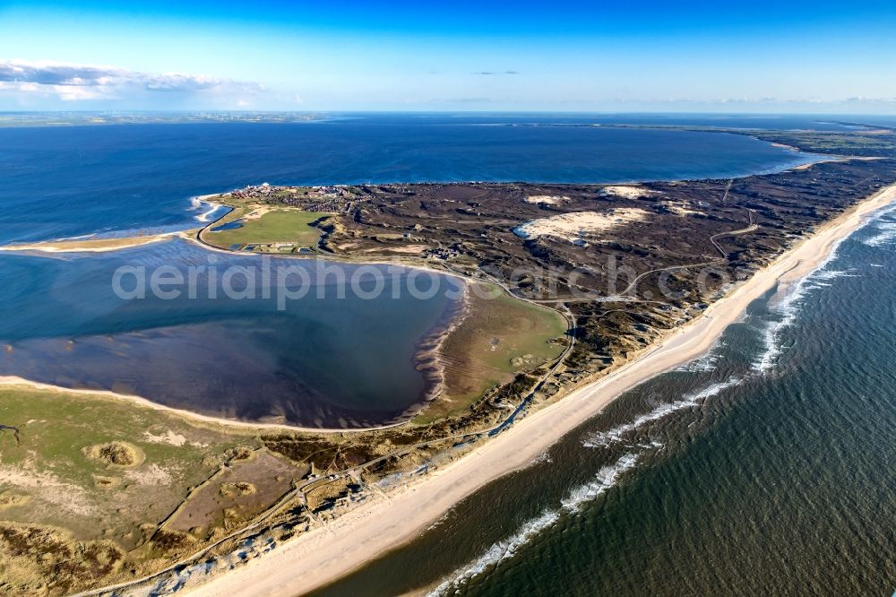 Aerial image List - Townscape on the seacoast in List on Island Sylt in the state Schleswig-Holstein, Germany