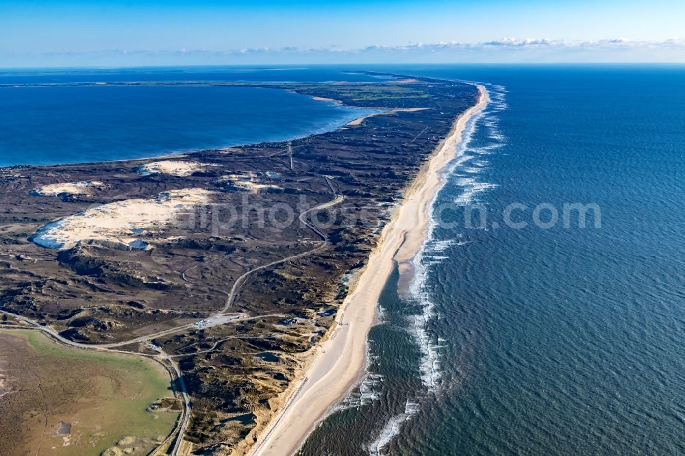 List from above - Townscape on the seacoast in List on Island Sylt in the state Schleswig-Holstein, Germany