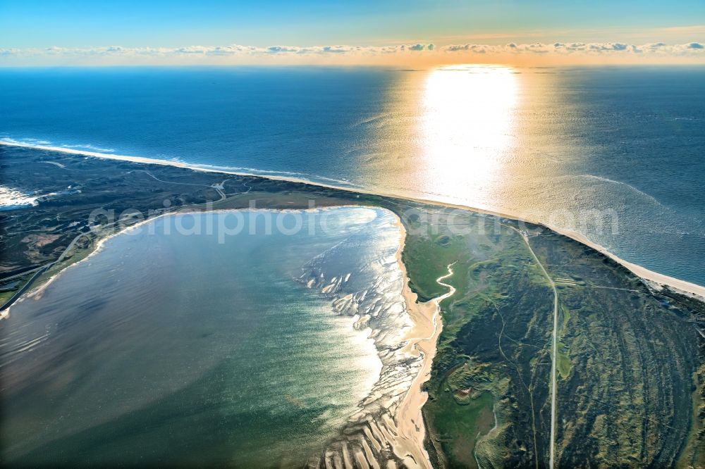 List from above - Townscape on the seacoast in List on Island Sylt in the state Schleswig-Holstein, Germany