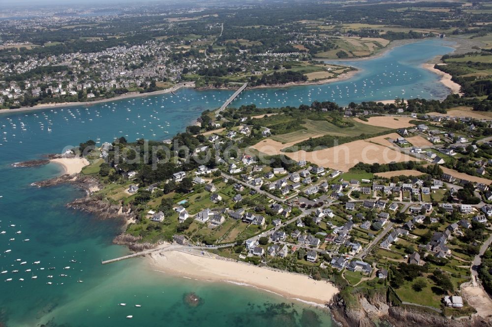 Lancieux from above - Townscape on the seacoast in the district L' Islet in Lancieux in Brittany, France